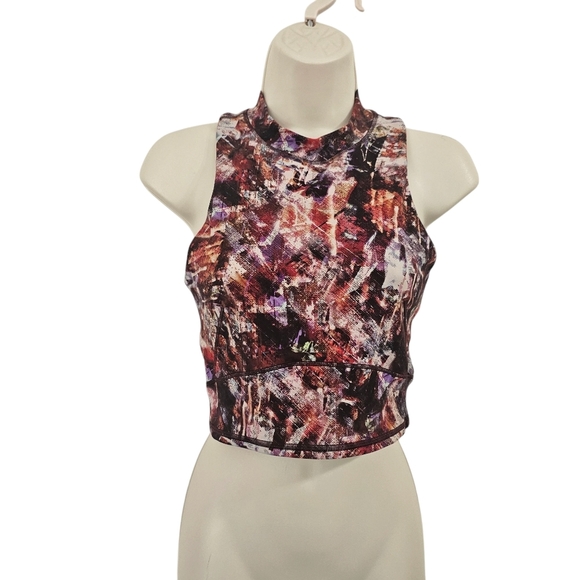 LULULEMON Everlux and Mesh Cropped Tank in Urbantricity Multi/Dark Size 6 - Picture 1 of 11